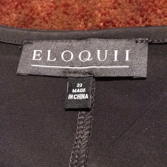 Eloquii Black Midi Tie Front Dress - Plus Size - Picture 2 of 4